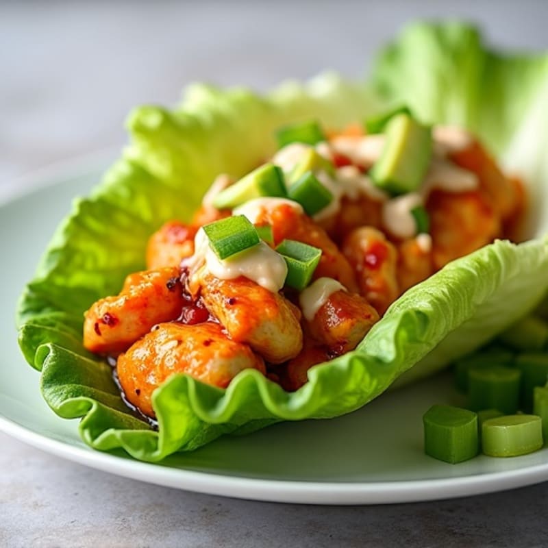 Spicy Buffalo Ranch Chicken Lettuce Wrap