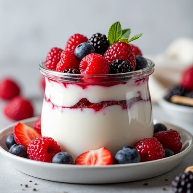Greek Yogurt Protein Parfait with Mixed Berries