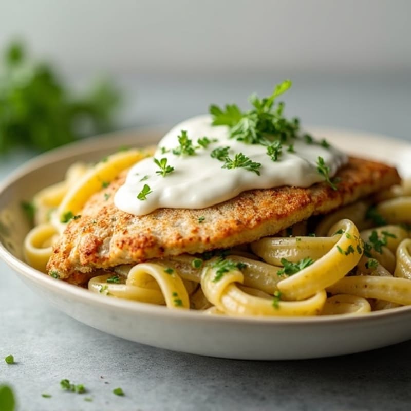 Creamy Pesto Chicken Whole Wheat Pasta