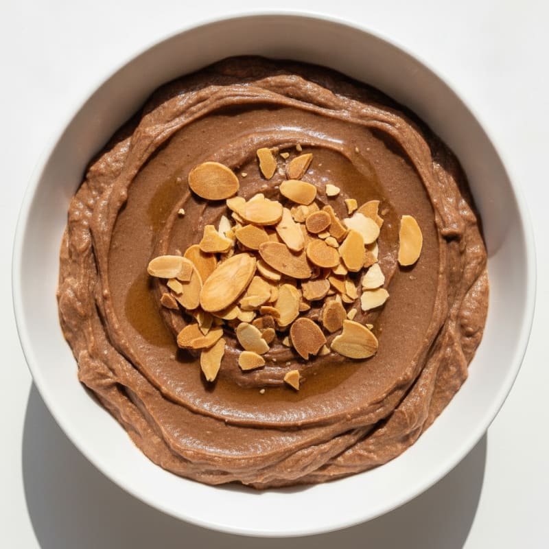Creamy Chocolate Pea Protein Pudding with Toasted Almonds