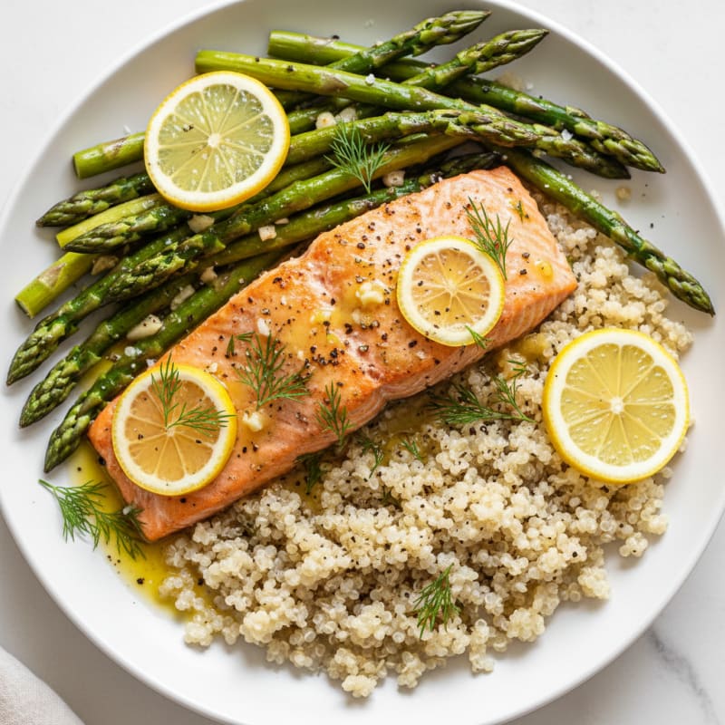 Lemon Herb Baked Salmon with Asparagus