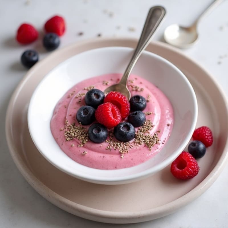 Silky Greek Yogurt Protein Mousse with Mixed Berries