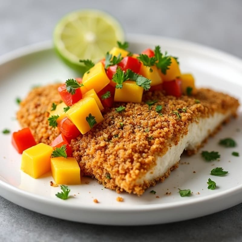 Crispy Pistachio-Crusted Mahi Mahi with Mango Salsa