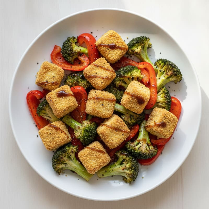 Baked Tofu with Roasted Vegetables