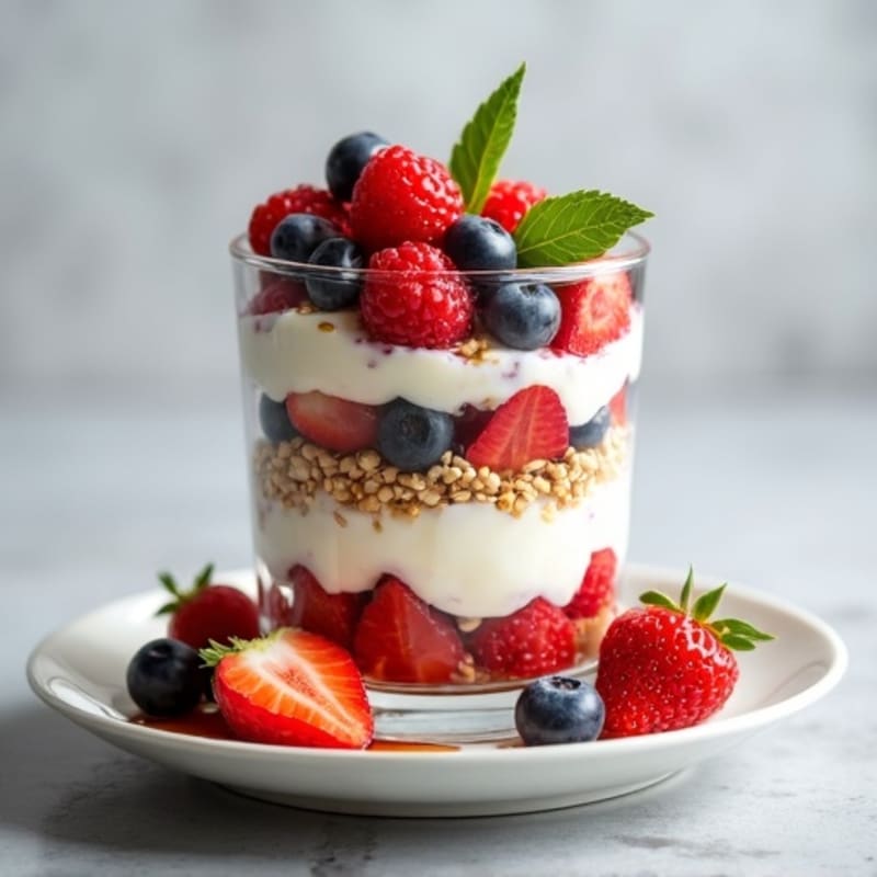 Cottage Cheese Berry Parfait with Sunflower Seeds