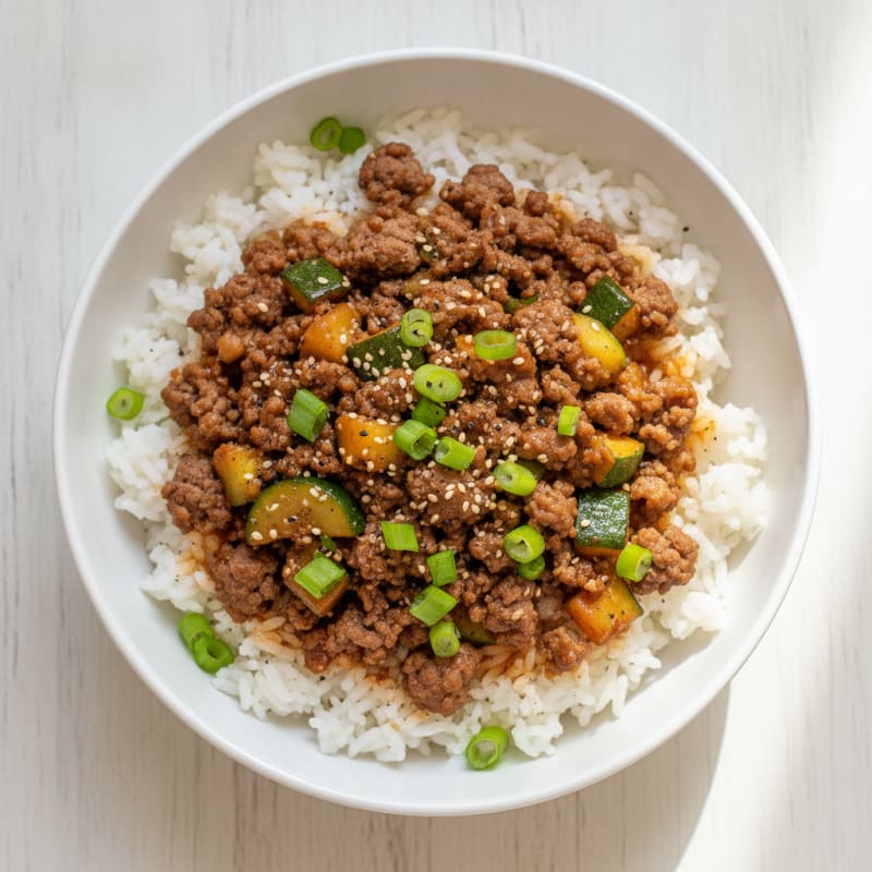 Savory Ground Beef and Rice Bowl