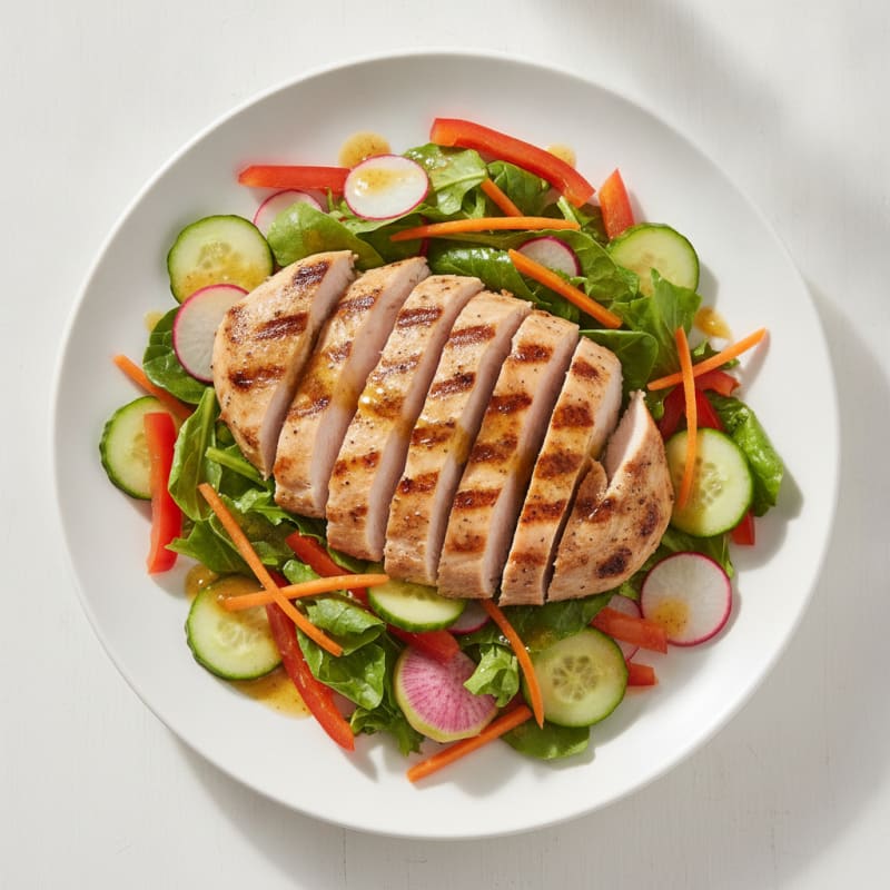 Grilled Turkey Breast Salad with Crunchy Vegetables