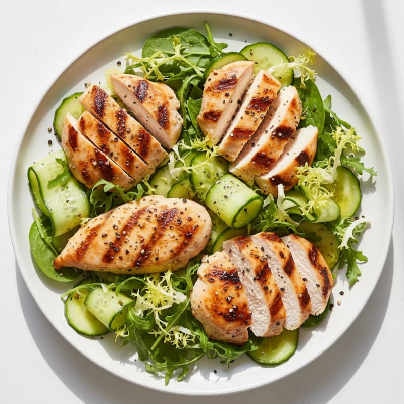Grilled Chicken and Cucumber Salad with Lemon Vinaigrette