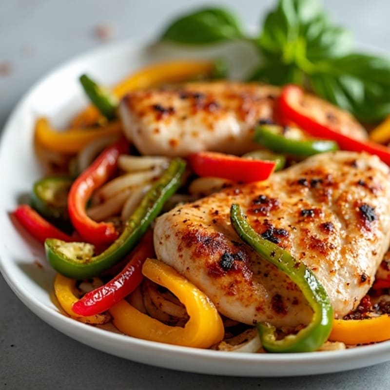 Sheet Pan Chicken Fajitas with Crispy Peppers and Onions