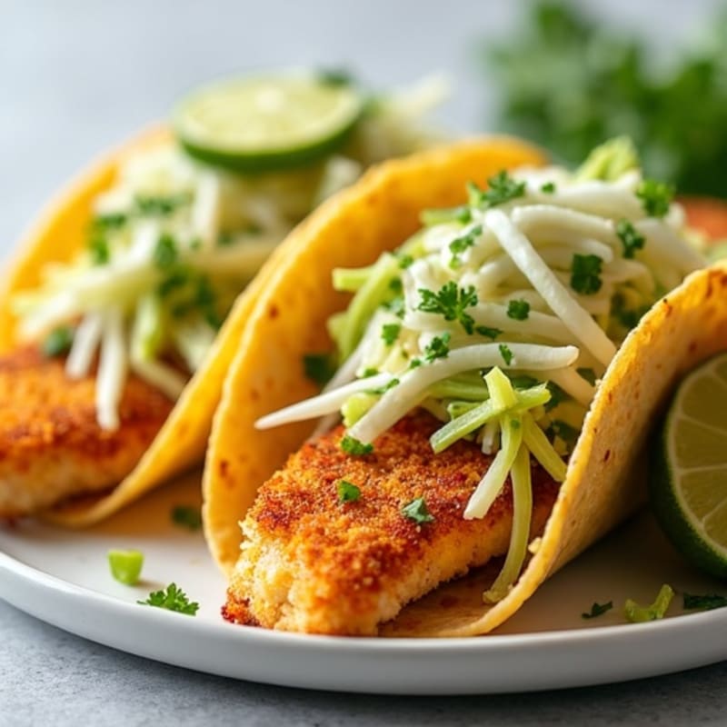 Crispy Baked Fish Tacos with Fresh Slaw
