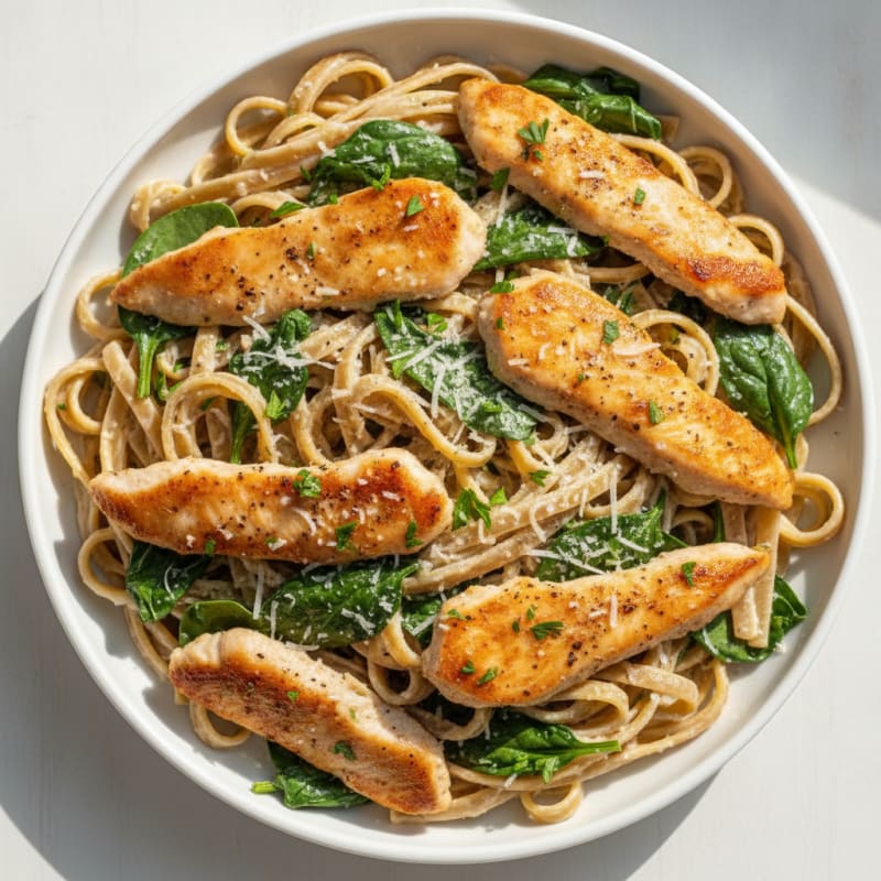 Garlic Parmesan Chicken Alfredo Pasta