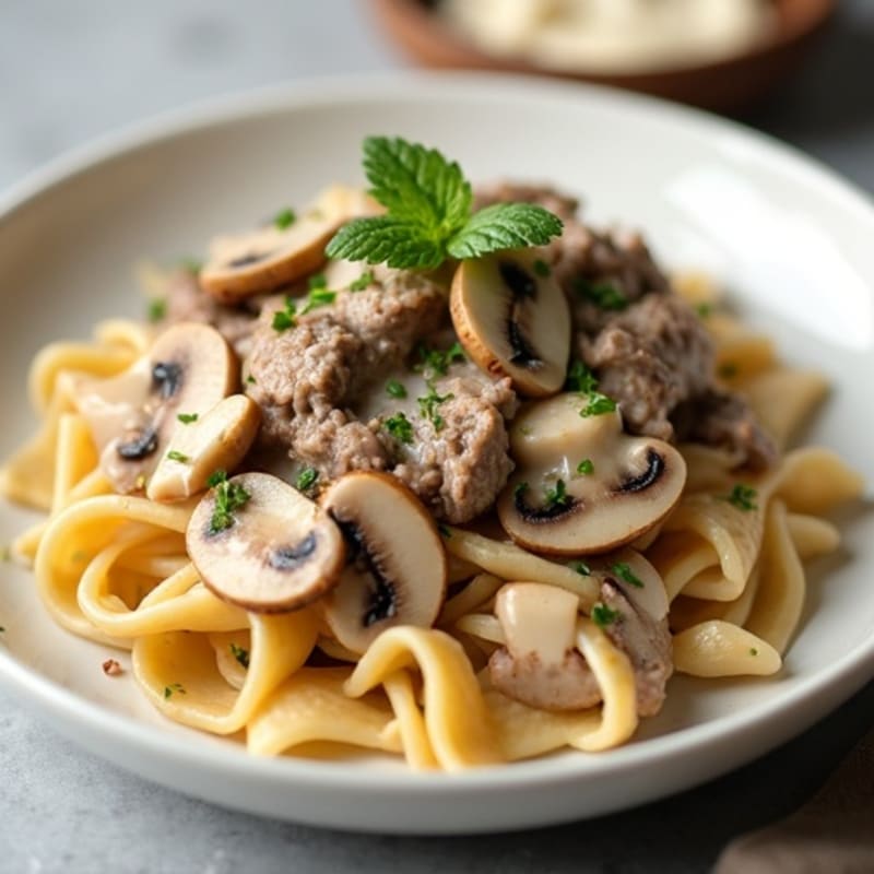 Creamy Greek Yogurt Beef Stroganoff with Mushrooms