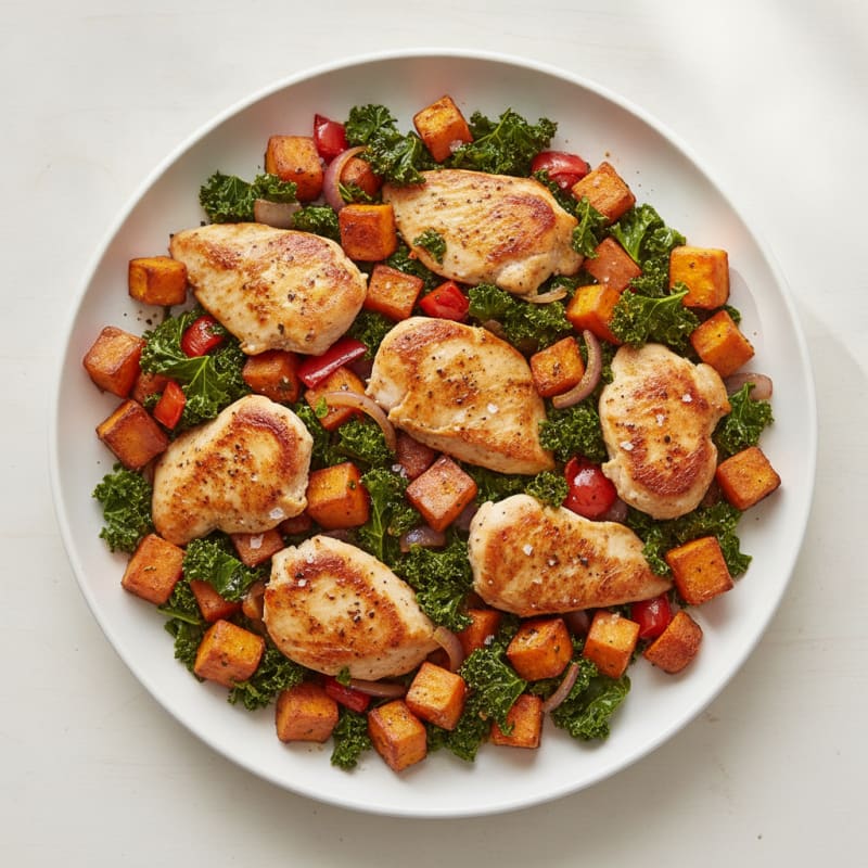 Roasted Chicken and Sweet Potato Hash