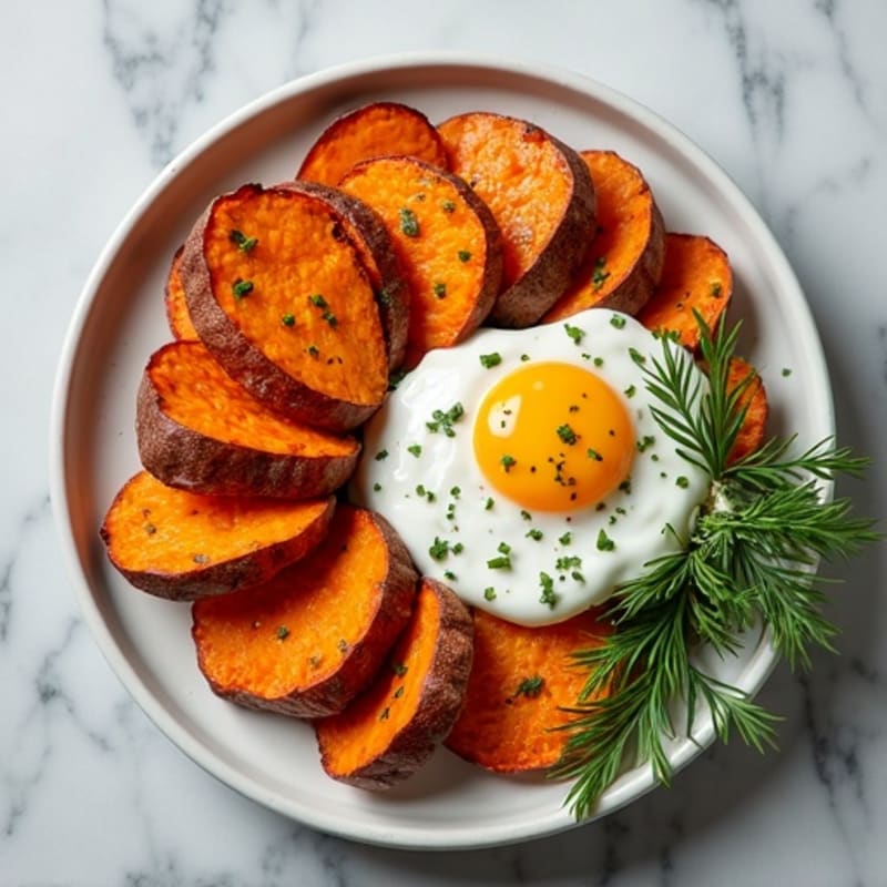 Crispy-Skinned Sweet Potato with Greek Yogurt and Herbs