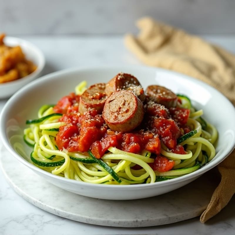 Lean Turkey Sausage Ragu with Zucchini Noodles