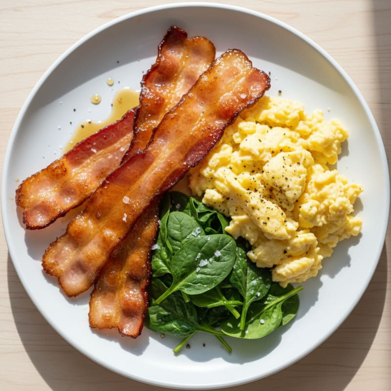 Golden Maple-Glazed Bacon and Eggs