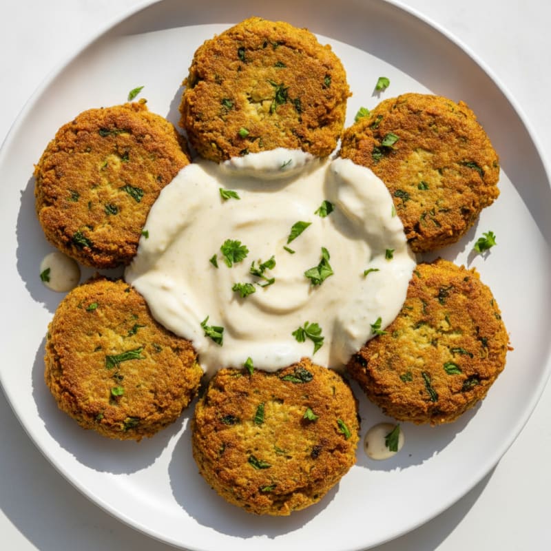 Crispy Falafel with Lemon-Tahini Drizzle