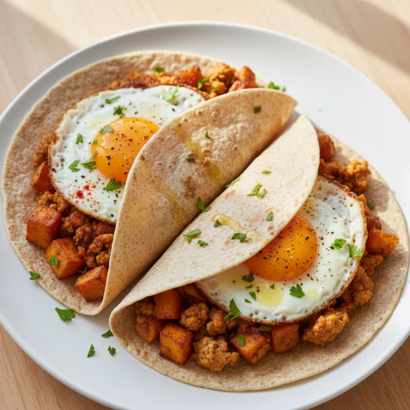 Sweet Potato Chicken Mince Wraps