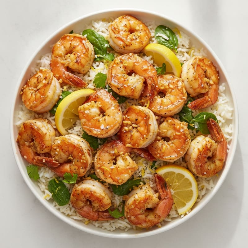 Garlic Butter Shrimp with Lemon Rice