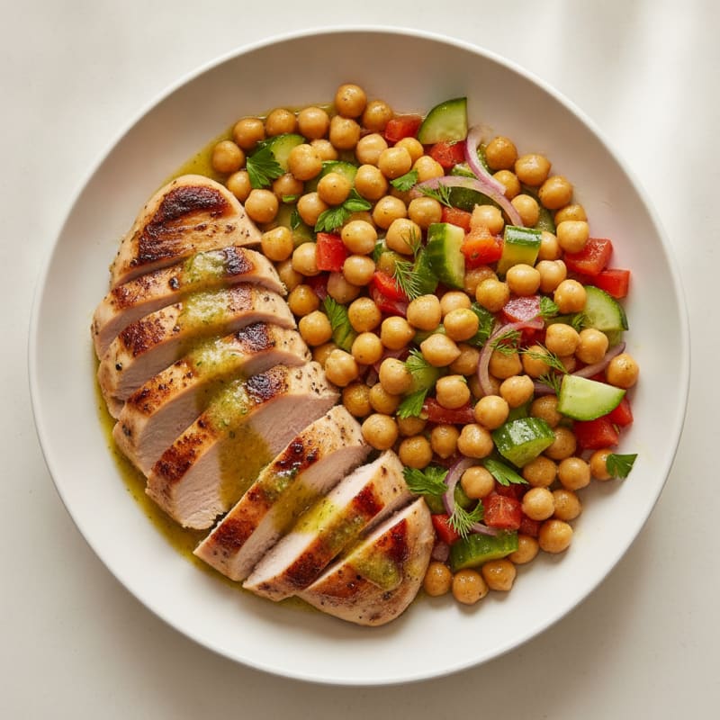 Grilled Turkey Breast with Crunchy Chickpea Salad