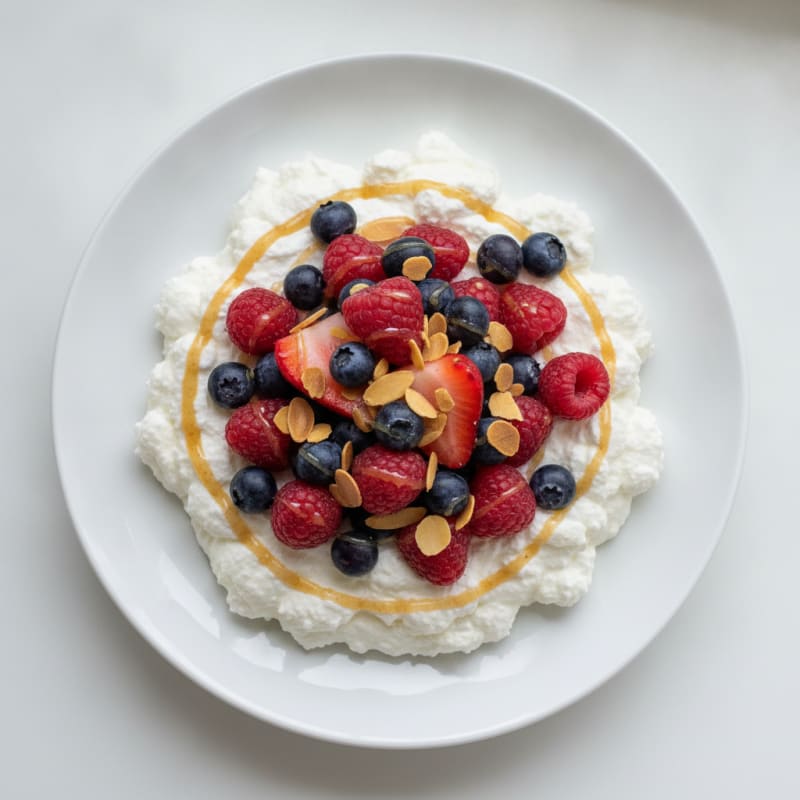 Greek Yogurt Protein Mousse with Mixed Berries