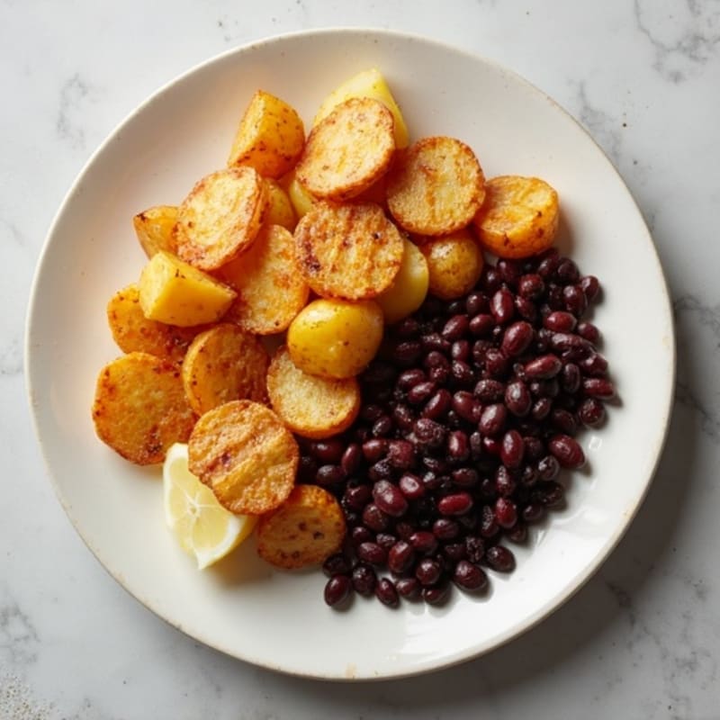 Lean Beef Thins with Crispy Roasted Potatoes and Black Beans