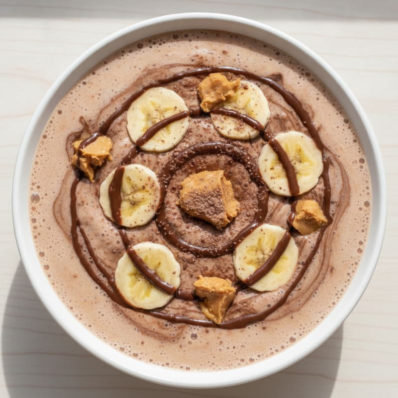 Chocolate Protein Shake with Peanut Butter and Banana