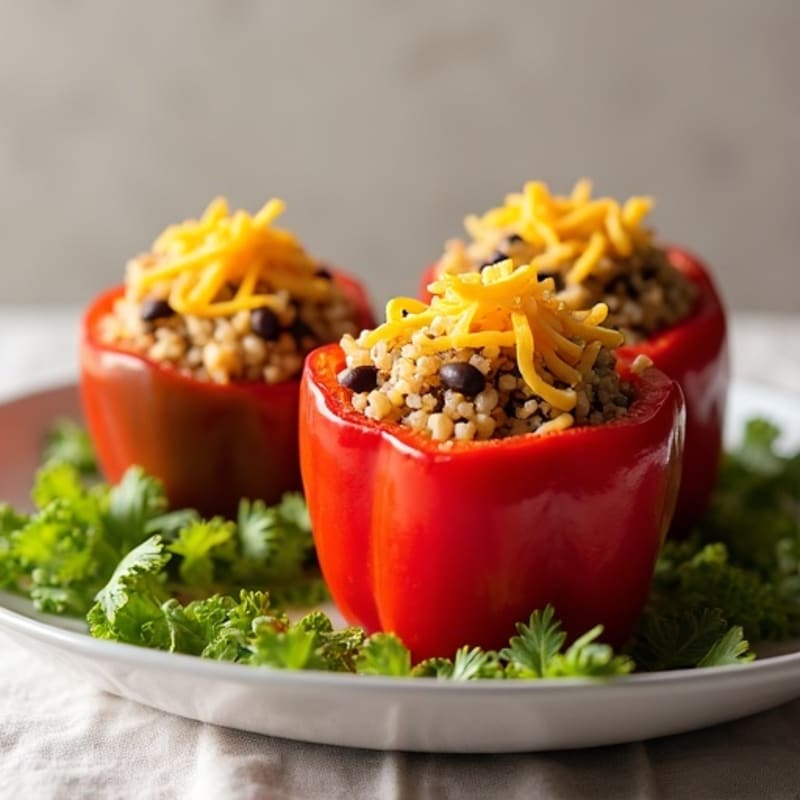 Baked Zesty Quinoa Stuffed Bell Peppers