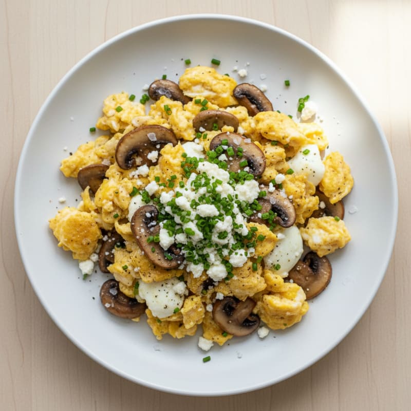 Mushroom and Chive Scrambled Eggs