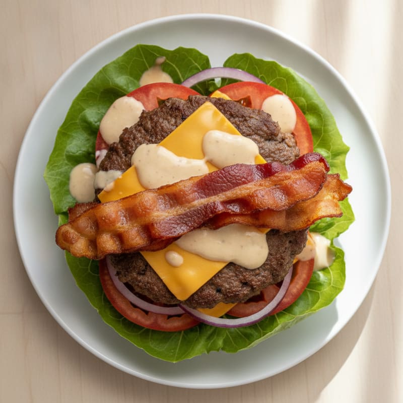 Double Bacon Cheeseburger with Secret Sauce