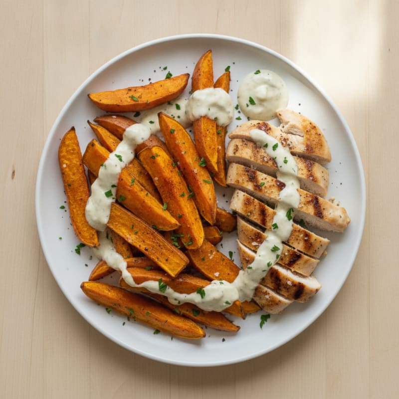 Baked Sweet Potato Fries with Garlic Aioli