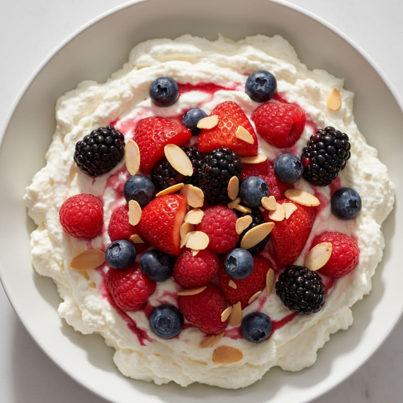 Cottage Cheese Protein Mousse with Mixed Berries