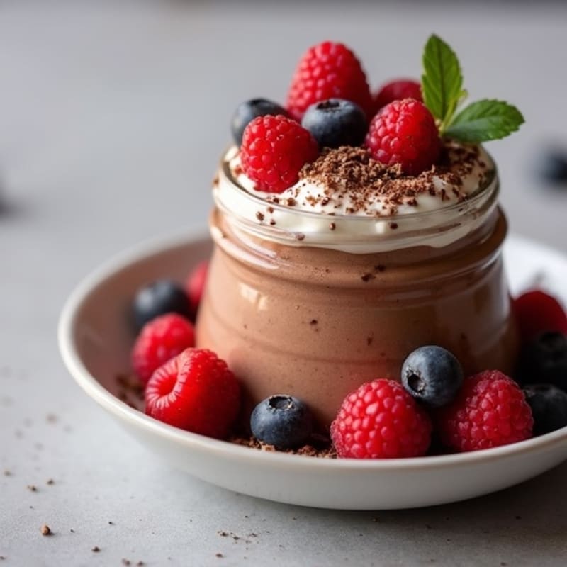 Creamy High-Protein Chocolate Berry Mousse