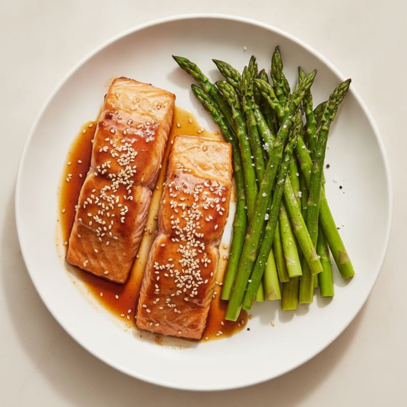 Teriyaki Glazed Salmon with Roasted Asparagus