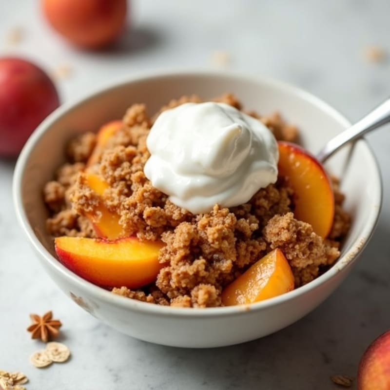 Warm Spiced Peach Oat Crumble