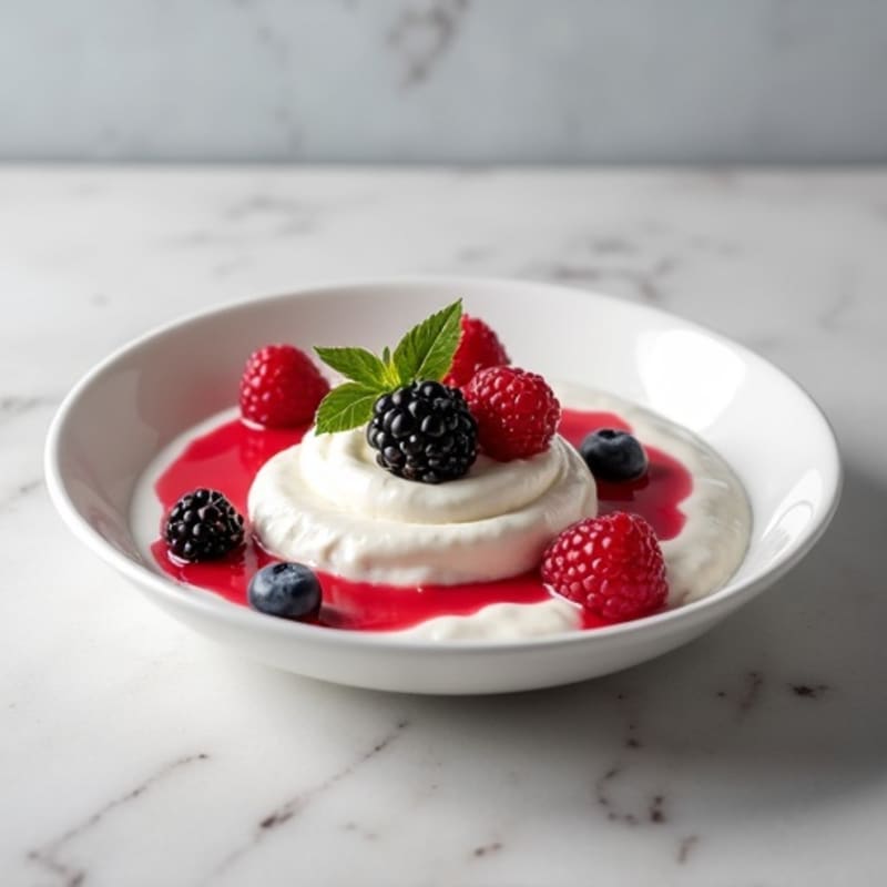 Silky Greek Yogurt Protein Pudding with Berries