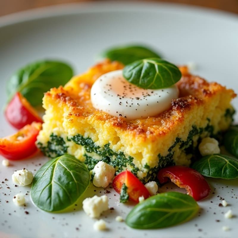 Creamy Spinach and Feta Egg Bake