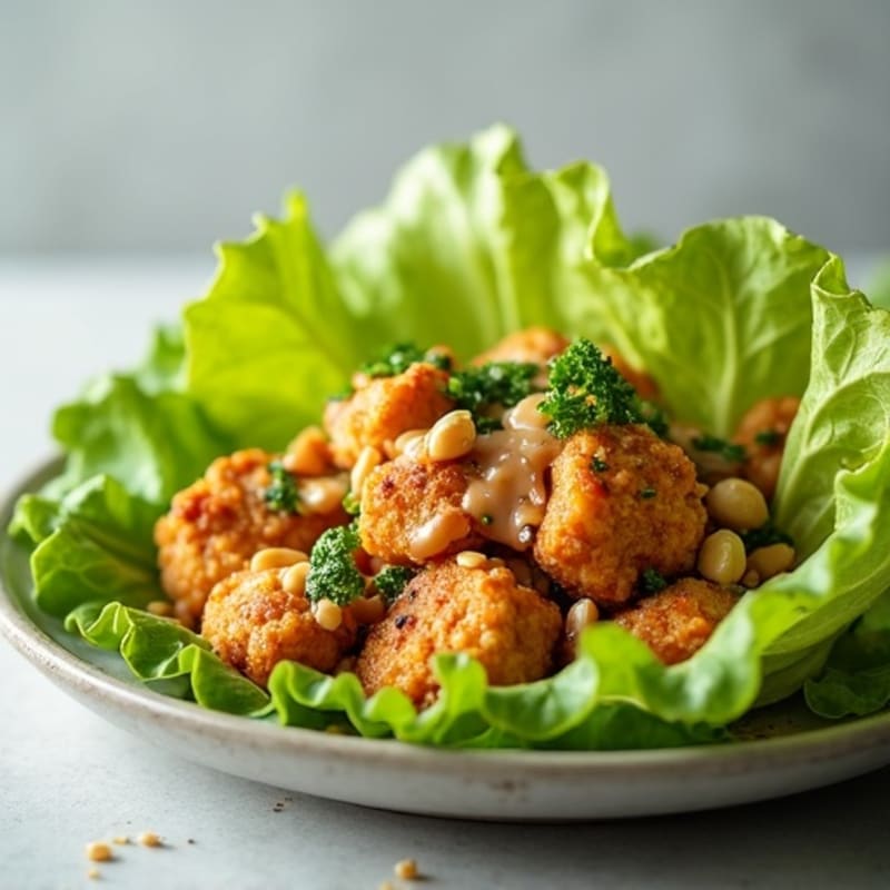 Crispy Peanut Lime Chicken Lettuce Wraps