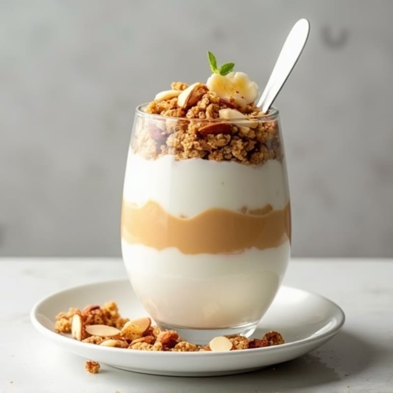 Vanilla Greek Yogurt Protein Parfait with Almonds