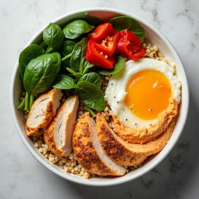 Creamy Roasted Red Pepper Hummus Bowl