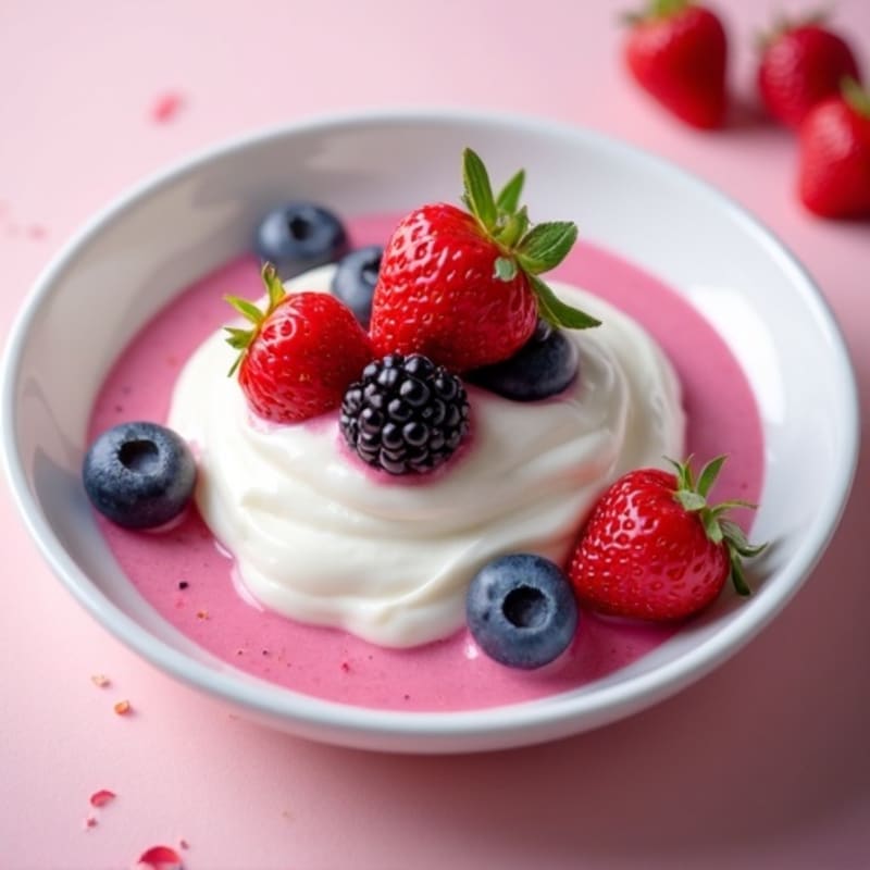 Silky Greek Yogurt Protein Mousse with Mixed Berries