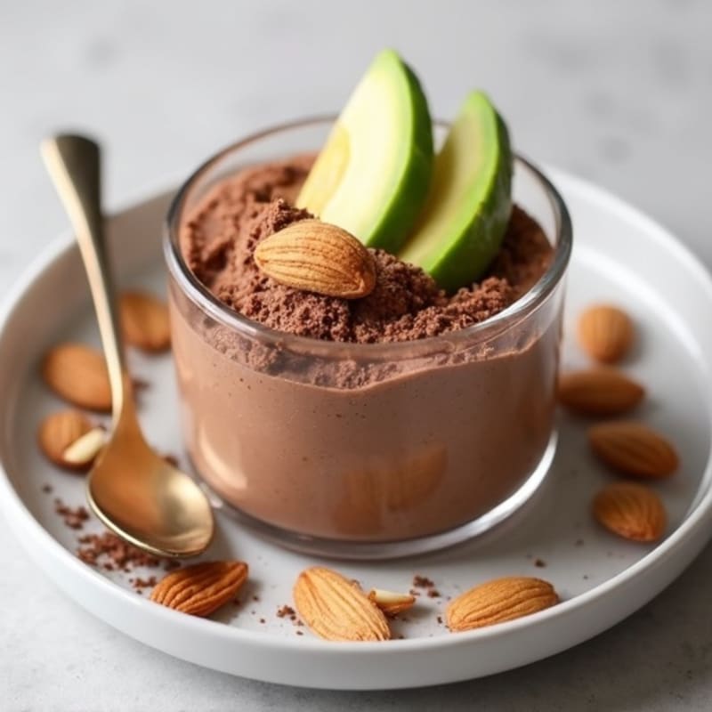 Chocolate Protein Mousse with Sliced Almonds