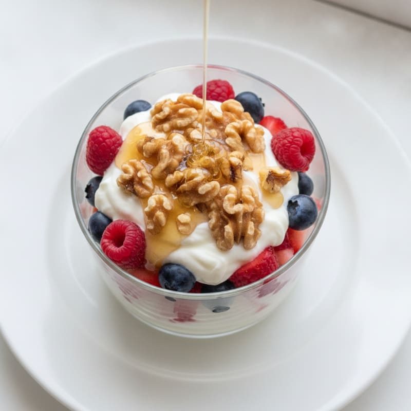 Greek Yogurt Protein Parfait with Mixed Berries