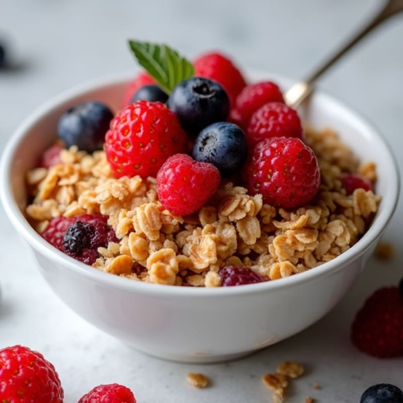 Cinnamon-Maple Baked Oatmeal with Fresh Berries