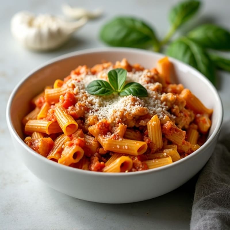 Lean Beef Baked Ziti with Creamy Ricotta and Spinach