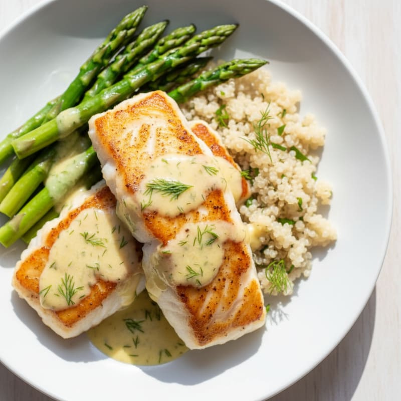 Pan-Seared Cod with Lemon-Dill Sauce