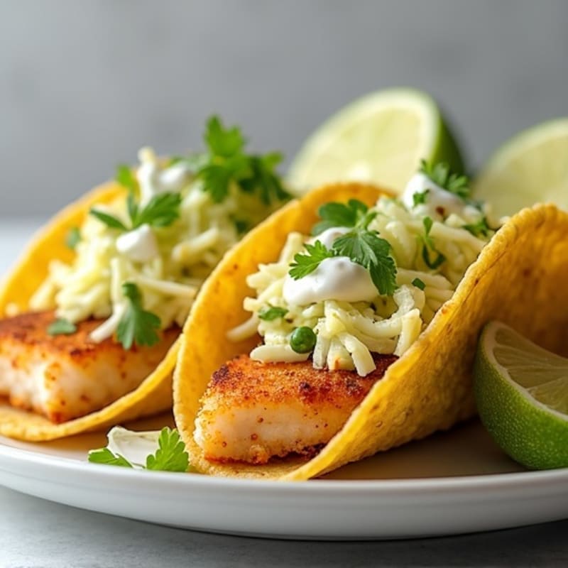 Crispy Baked Fish Tacos with Lime Slaw
