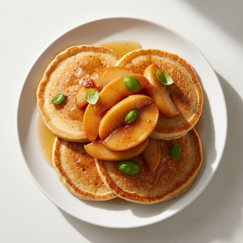 Golden Buttermilk Pancakes with Caramelized Apples