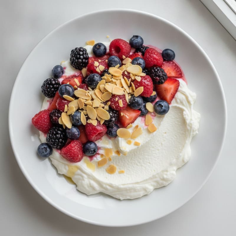 Greek Yogurt Protein Parfait with Mixed Berries