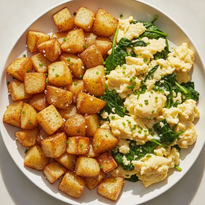 Hearty Scrambled Eggs with Roasted Potatoes